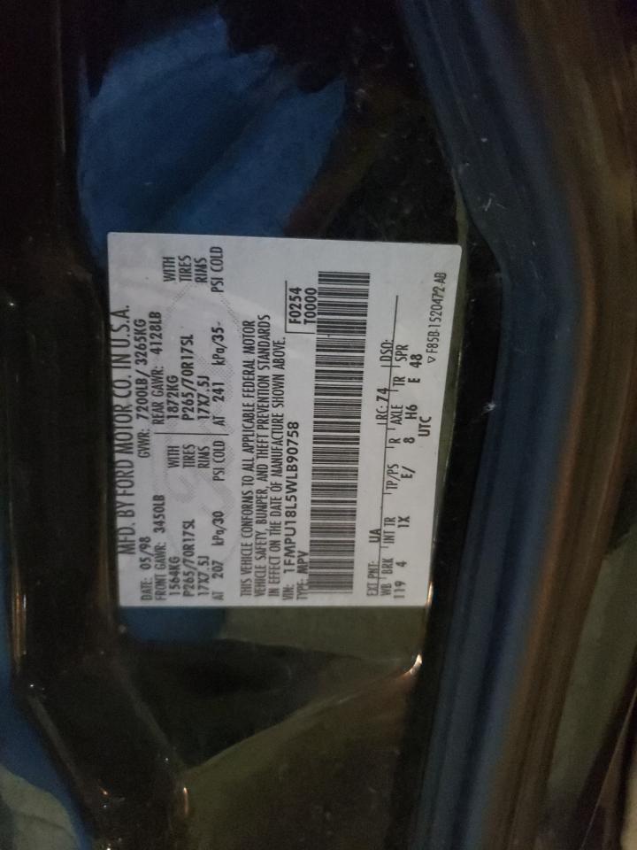 Photo 10 from auction – 1998 FORD EXPEDITION with VIN 1FMPU18L5WLB90758