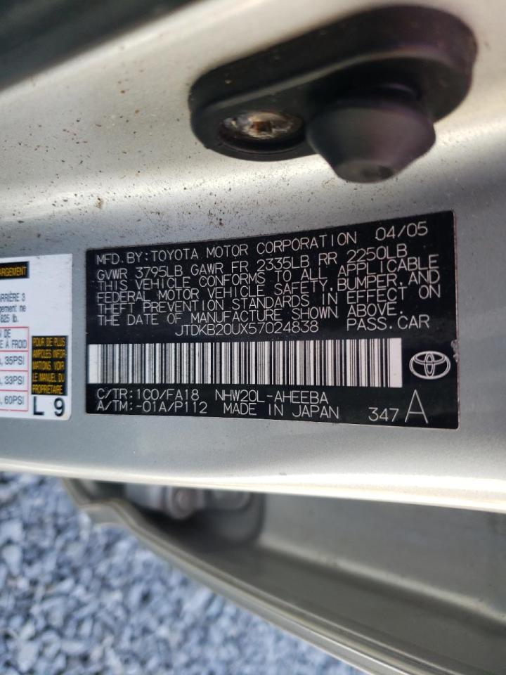 Photo 10 from auction – 2005 TOYOTA PRIUS with VIN JTDKB20UX57024838