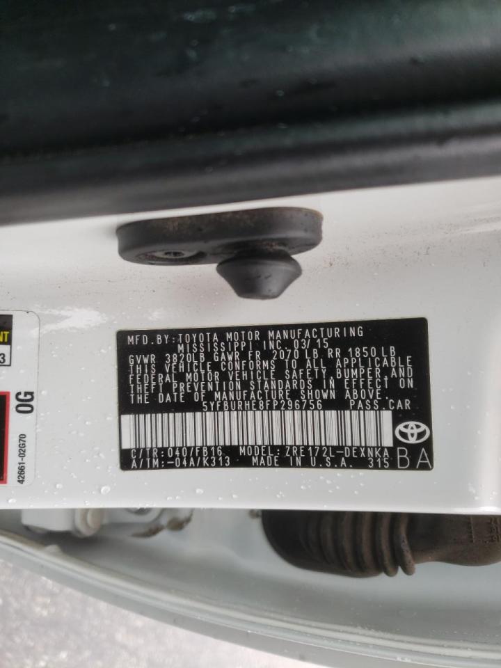 Photo 10 from auction – 2015 TOYOTA COROLLA L with VIN 5YFBURHE8FP296756