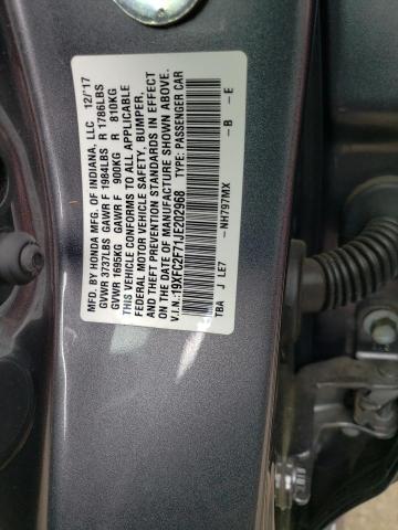 Photo 10 from auction – 2018 HONDA CIVIC EX with VIN 19XFC2F71JE202968