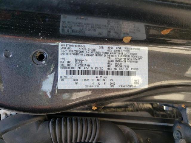Photo 10 from auction – 2016 FORD FOCUS SE with VIN 1FADP3F22GL374177