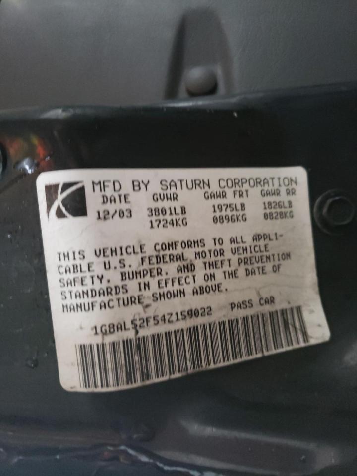 Photo 10 from auction – 2004 SATURN ION LEVEL with VIN 1G8AL52F54Z159022