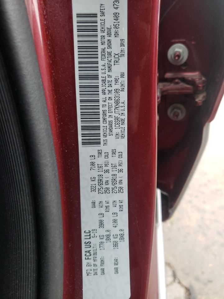 Photo 10 from auction – 2019 RAM 1500 LARAM with VIN 1C6SRFJT7KN863109