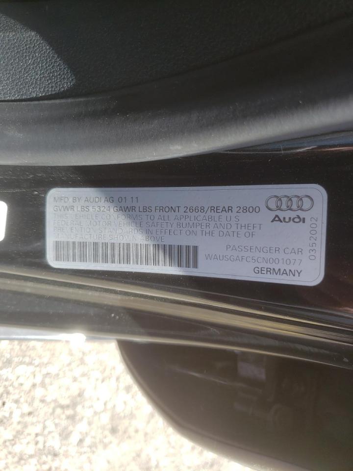 Photo 10 from auction – 2012 AUDI A7 PRESTIG with VIN WAUSGAFC5CN001077