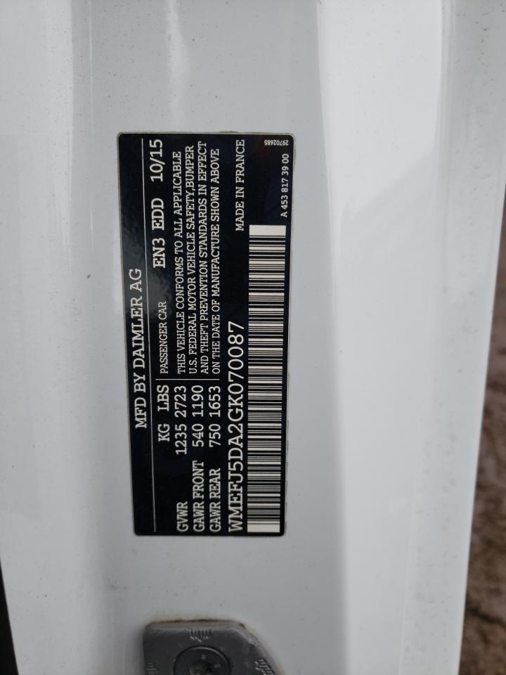 Photo 10 from auction – 2016 SMART FORTWO with VIN WMEFJ5DA2GK070087