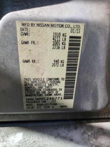 Photo 10 from auction – 2015 NISSAN ALTIMA 2.5 with VIN 1N4AL3APXFC246771