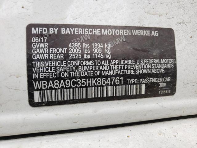 Photo 10 from auction – 2017 BMW 320 I with VIN WBA8A9C35HK864761