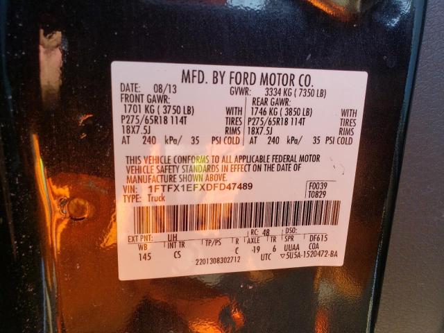 Photo 10 from auction – 2013 FORD F150 SUPER with VIN 1FTFX1EFXDFD47489
