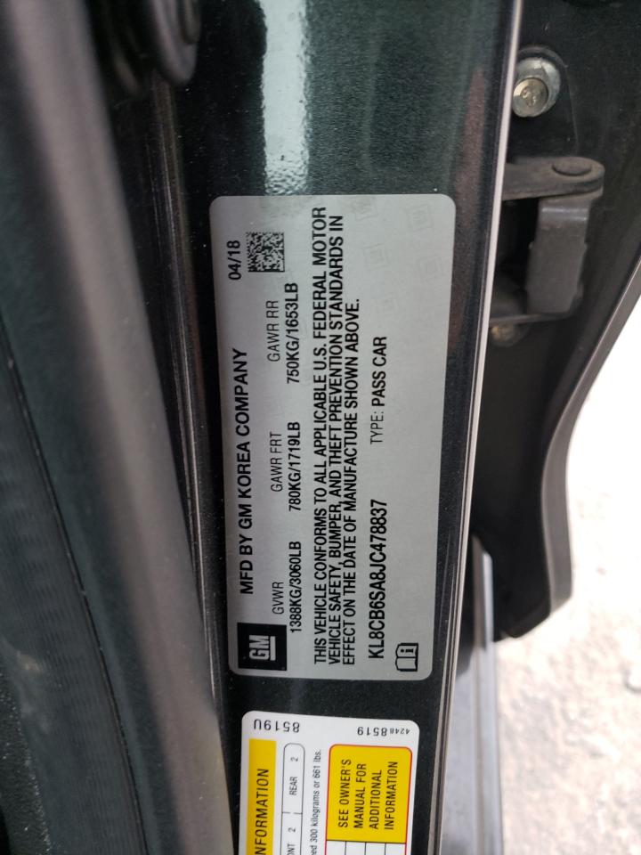 Photo 10 from auction – 2018 CHEVROLET SPARK LS with VIN KL8CB6SA8JC478837