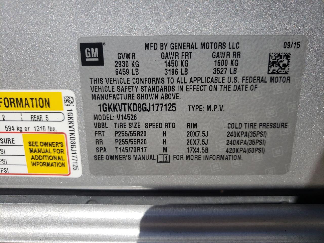 Photo 10 from auction – 2016 GMC ACADIA DEN with VIN 1GKKVTKD8GJ177125