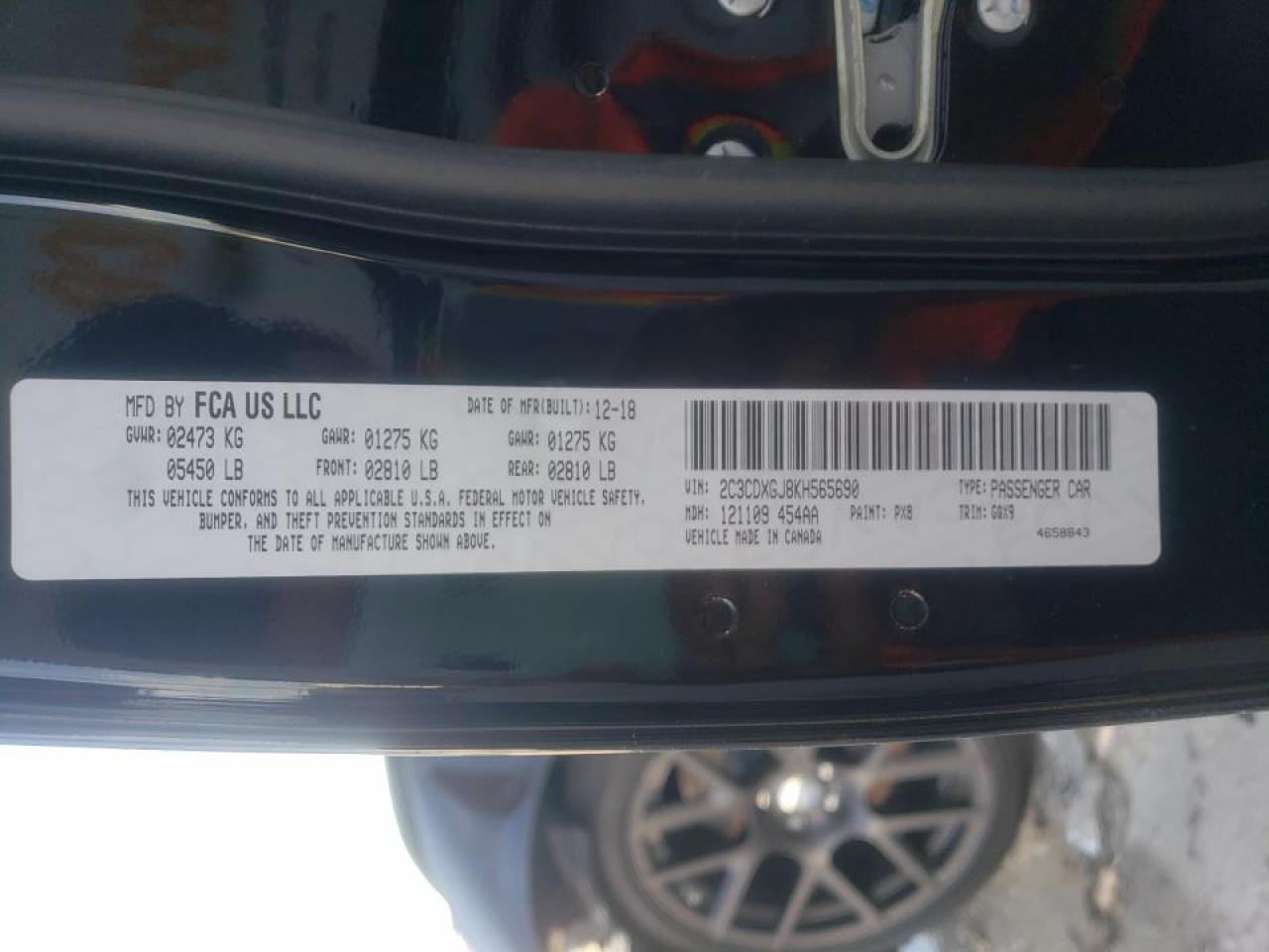 Photo 10 from auction – 2019 DODGE CHARGER SC with VIN 2C3CDXGJ8KH565690