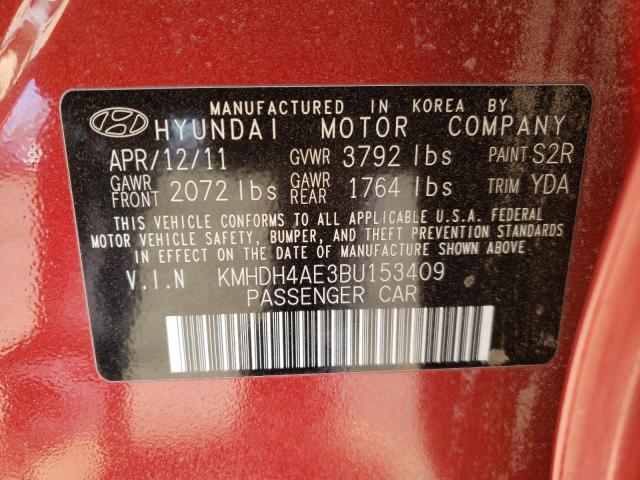 Photo 10 from auction – 2011 HYUNDAI ELANTRA GL with VIN KMHDH4AE3BU153409
