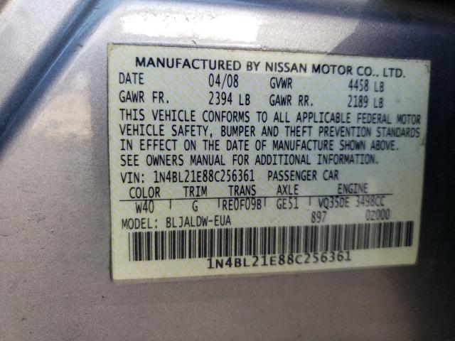 Photo 10 from auction – 2008 NISSAN ALTIMA 3.5 with VIN 1N4BL21E88C256361