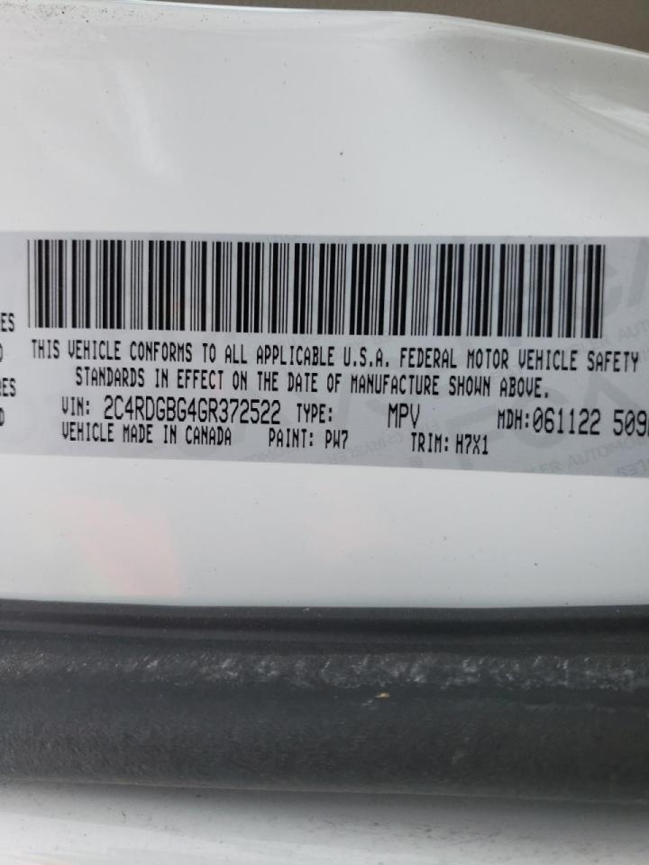 Photo 10 from auction – 2016 DODGE GRAND CARA with VIN 2C4RDGBG4GR372522