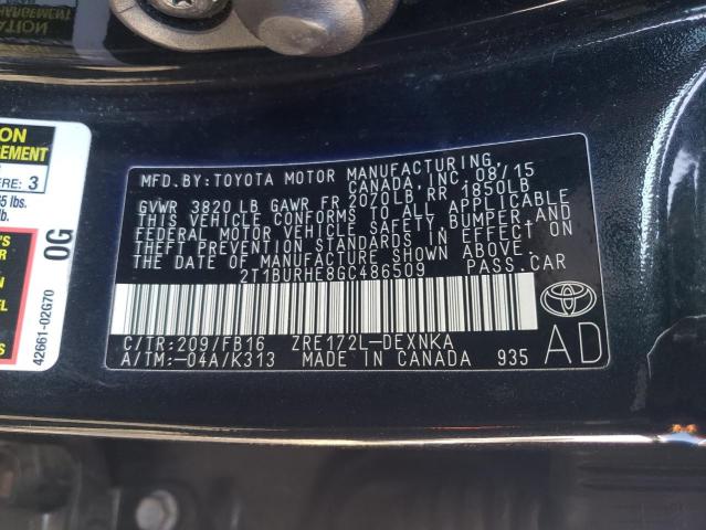 Photo 10 from auction – 2016 TOYOTA COROLLA L with VIN 2T1BURHE8GC486509