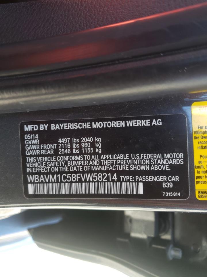 Photo 10 from auction – 2015 BMW X1 SDRIVE2 with VIN WBAVM1C58FVW58214