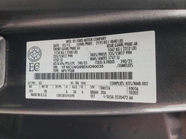 Photo 10 from auction – 2013 FORD ESCAPE SE with VIN 1FMCU9G99DUD90035