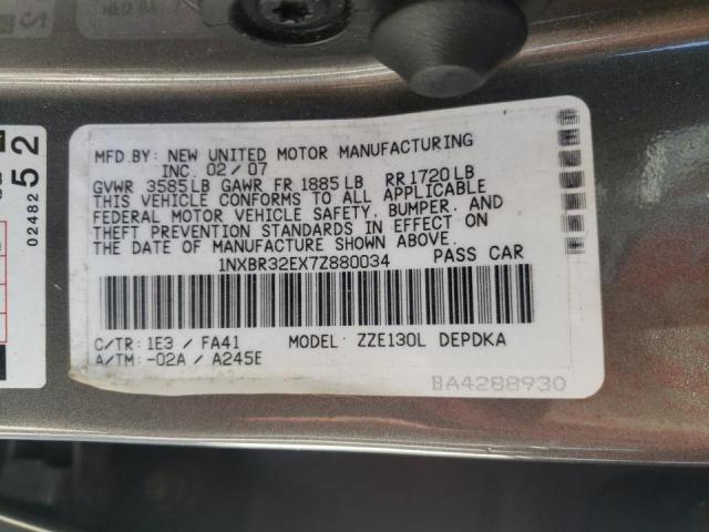 Photo 10 from auction – 2007 TOYOTA COROLLA CE with VIN 1NXBR32EX7Z880034