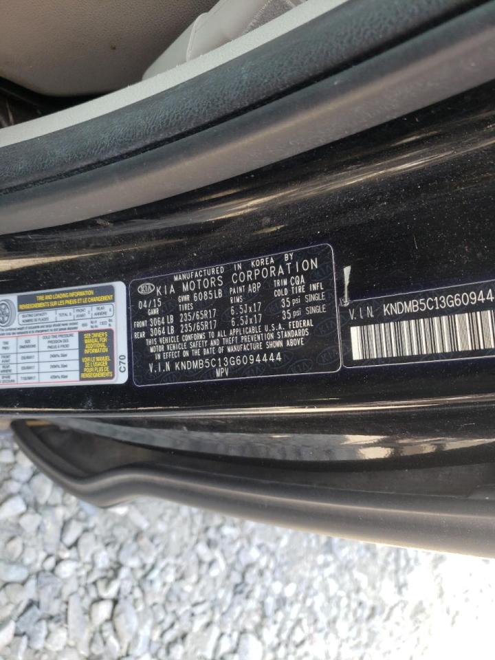Photo 10 from auction – 2016 KIA SEDONA LX with VIN KNDMB5C13G6094444