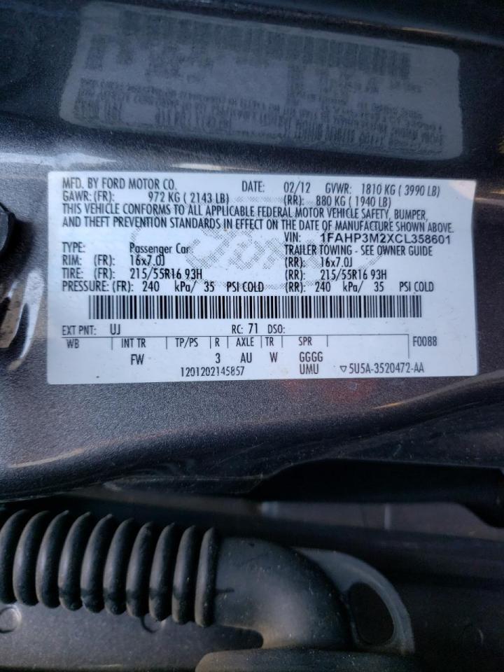 Photo 10 from auction – 2012 FORD FOCUS SEL with VIN 1FAHP3M2XCL358601