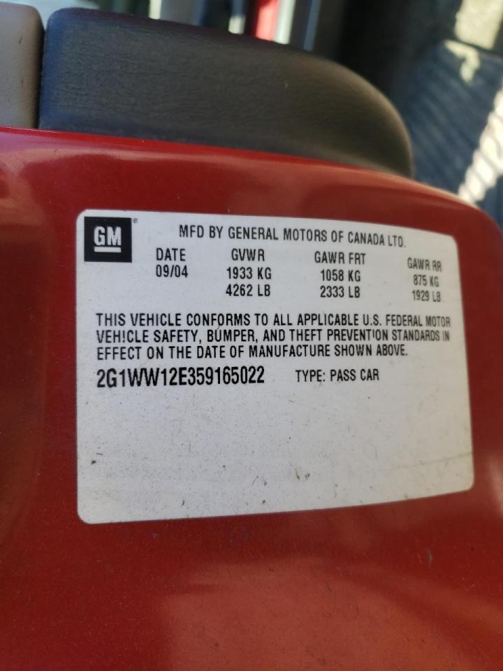 Photo 10 from auction – 2005 CHEVROLET MONTE CARL with VIN 2G1WW12E359165022