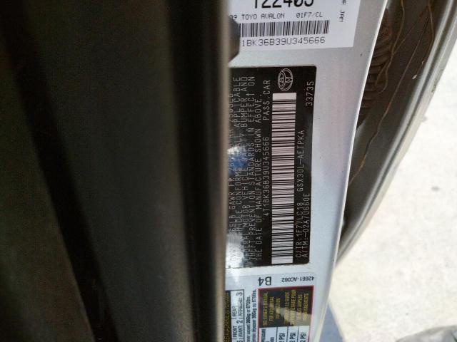 Photo 10 from auction – 2009 TOYOTA AVALON XL with VIN 4T1BK36B39U345666