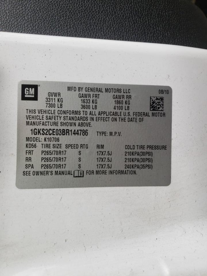 Photo 10 from auction – 2011 GMC YUKON SLT with VIN 1GKS2CE03BR144786