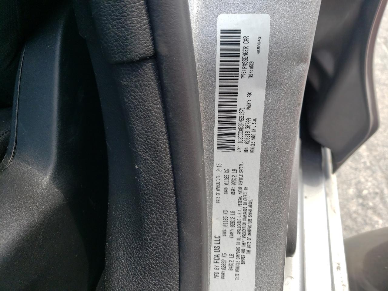 Photo 10 from auction – 2015 CHRYSLER 200 LIMITE with VIN 1C3CCCAB3FN651371
