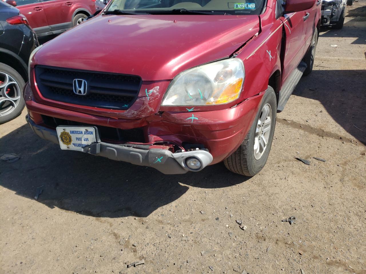 Photo 9 from auction – 2005 HONDA PILOT EXL with VIN 2HKYF18655H512413
