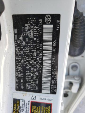 Photo 10 from auction – 2014 TOYOTA CAMRY L with VIN 4T4BF1FK3ER374304