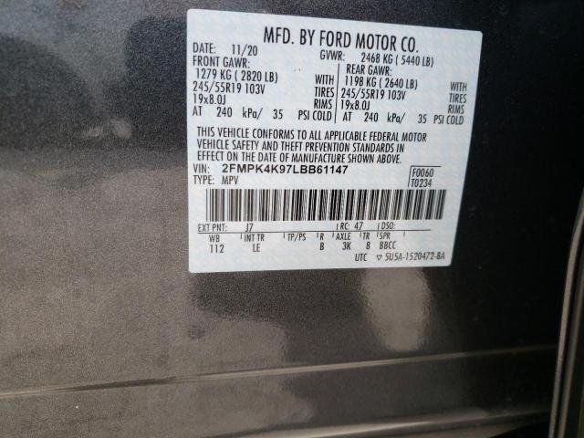 Photo 10 from auction – 2020 FORD EDGE TITAN with VIN 2FMPK4K97LBB61147