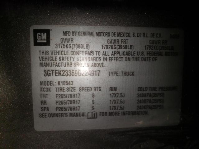 Photo 10 from auction – 2009 GMC SIERRA K15 with VIN 3GTEK23369G224917