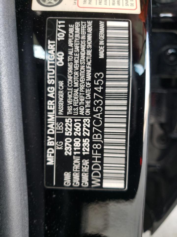 Photo 10 from auction – 2012 MERCEDES-BENZ E 350 4MAT with VIN WDDHF8JB7CA537453
