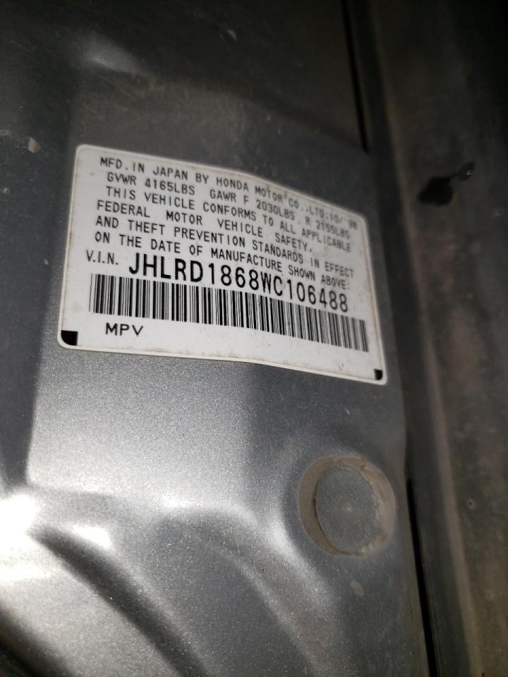 Photo 10 from auction – 1998 HONDA CR-V EX with VIN JHLRD1868WC106488