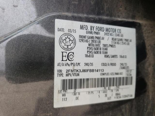 Photo 10 from auction – 2015 FORD EDGE SEL with VIN 2FMTK3J80FBB14113