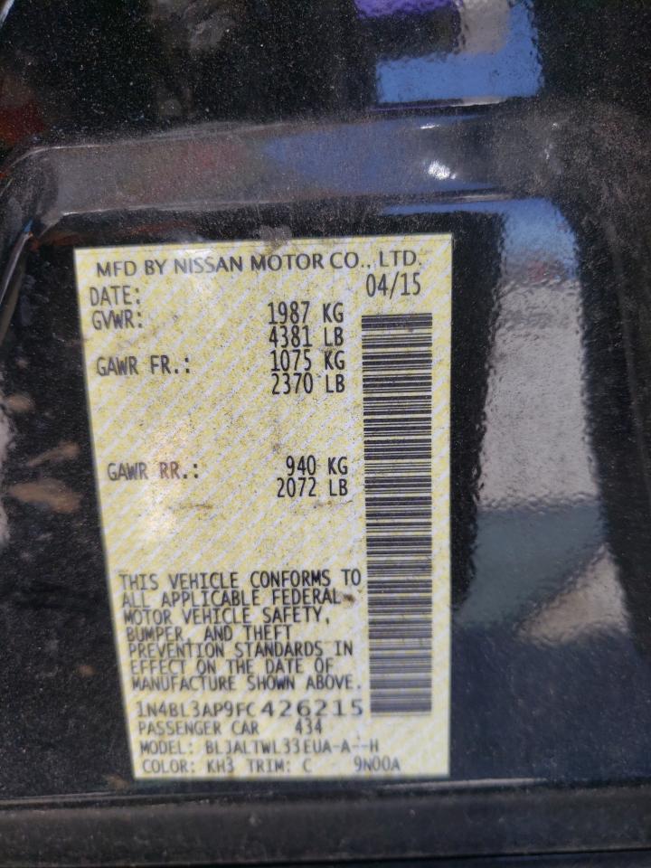 Photo 10 from auction – 2015 NISSAN ALTIMA 3.5 with VIN 1N4BL3AP9FC426215