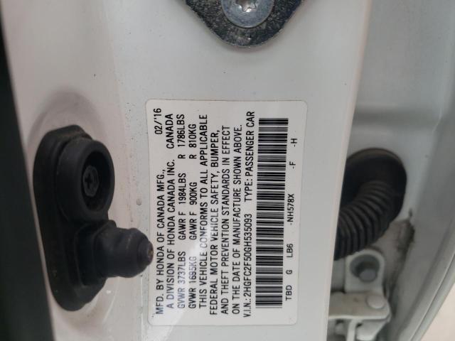 Photo 10 from auction – 2016 HONDA CIVIC LX with VIN 2HGFC2F50GH535093