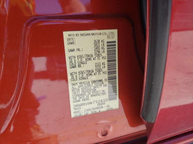 Photo 10 from auction – 2017 NISSAN FRONTIER S with VIN 1N6AD0EV3HN752610