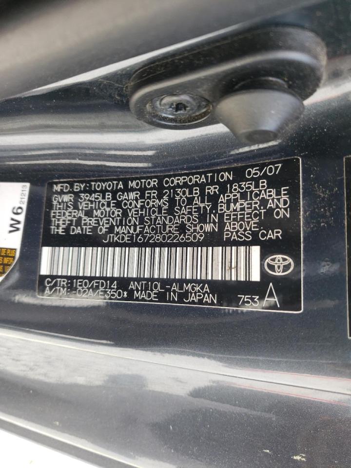 Photo 10 from auction – 2008 SCION TC with VIN JTKDE167280226509