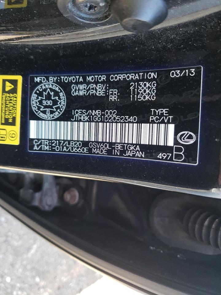 Photo 10 from auction – 2013 LEXUS ES 350 with VIN JTHBK1GG1D2052340