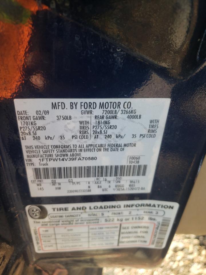 Photo 10 from auction – 2009 FORD F150 SUPER with VIN 1FTPW14V39FA70580