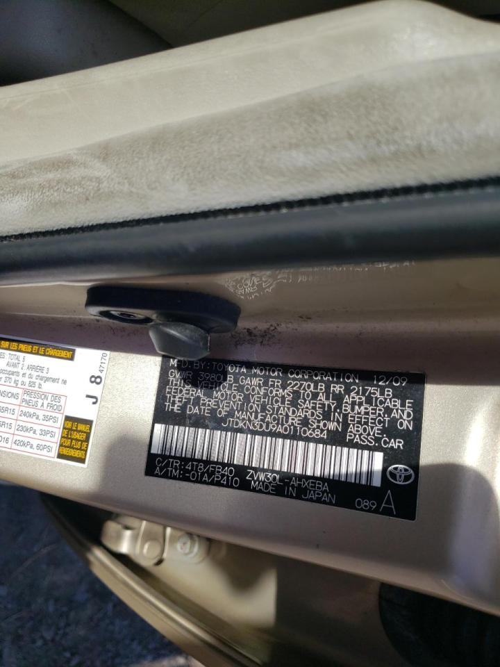 Photo 10 from auction – 2010 TOYOTA PRIUS with VIN JTDKN3DU9A0110684