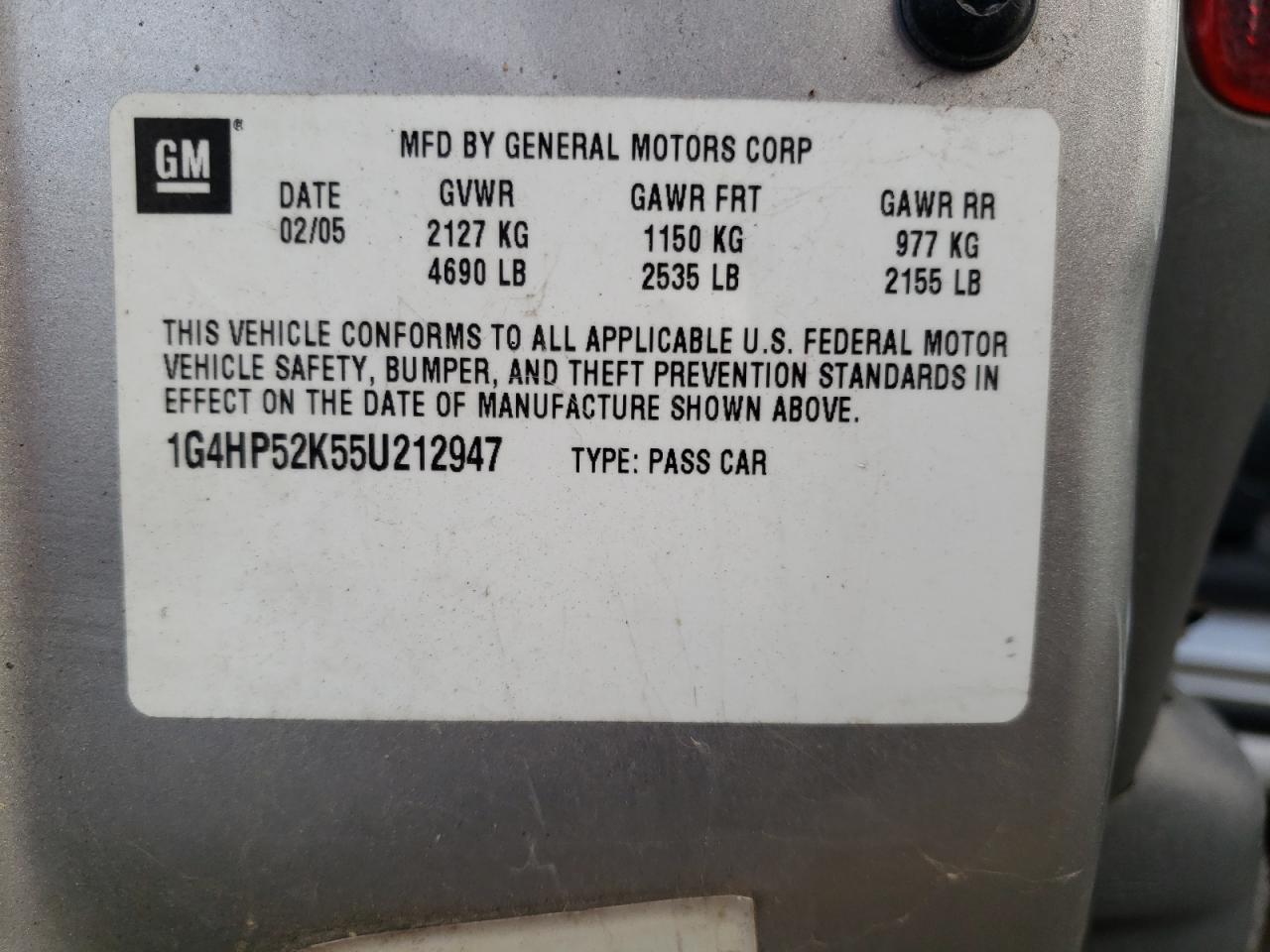Photo 10 from auction – 2005 BUICK LESABRE CU with VIN 1G4HP52K55U212947