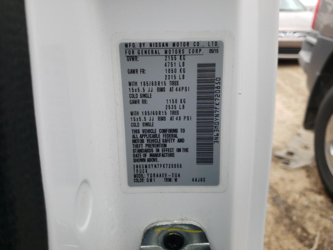 Photo 10 from auction – 2015 CHEVROLET CITY EXPRE with VIN 3N63M0YN7FK720850