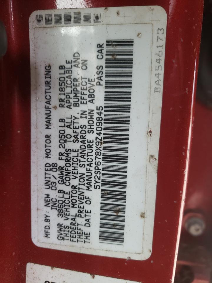 Photo 10 from auction – 2009 PONTIAC VIBE with VIN 5Y2SP678X9Z409845