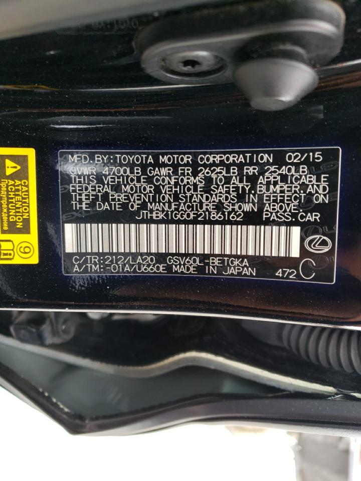 Photo 10 from auction – 2015 LEXUS ES 350 with VIN JTHBK1GG0F2186162