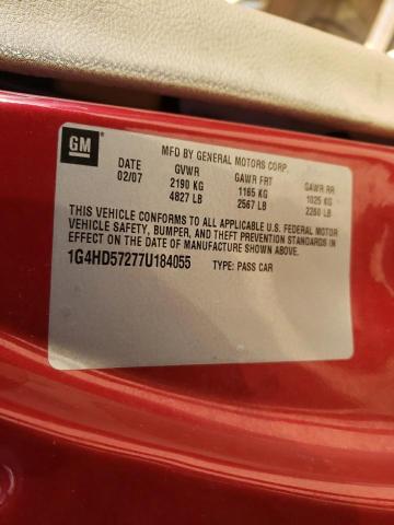 Photo 10 from auction – 2007 BUICK LUCERNE CX with VIN 1G4HD57277U184055