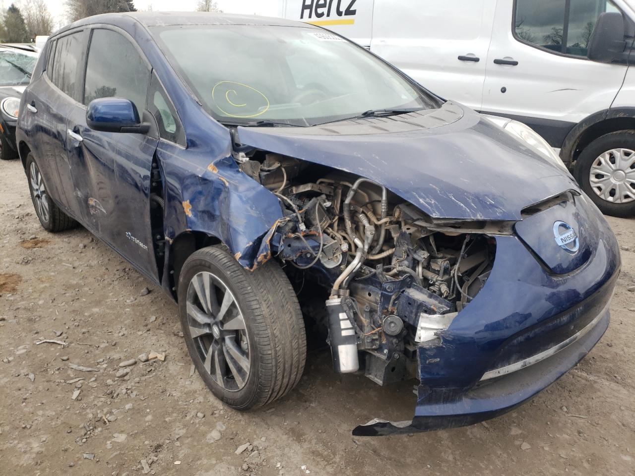 NISSAN LEAF SV 2016 with VIN 1N4BZ0CP6GC302222 - Photo from auction
