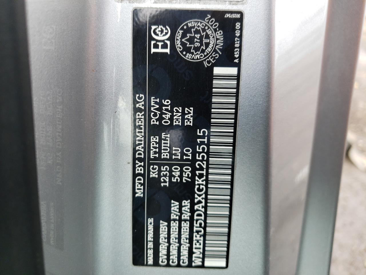 Photo 10 from auction – 2016 SMART FORTWO with VIN WMEFJ5DAXGK125515