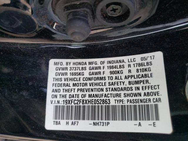 Photo 8 from auction – 2017 HONDA CIVIC EX with VIN 19XFC2F8XHE052863